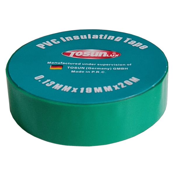 Стрічка ізоляційна PVC, зелена, 20м (0.13х19)