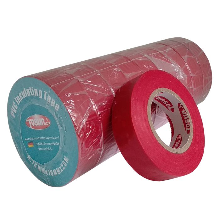 Стрічка ізоляційна PVC, червона, 20м (0.13х19)