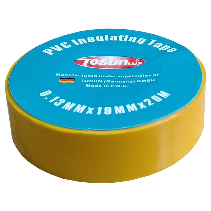 Стрічка ізоляційна PVC, жовта, 20м (0.13х19)