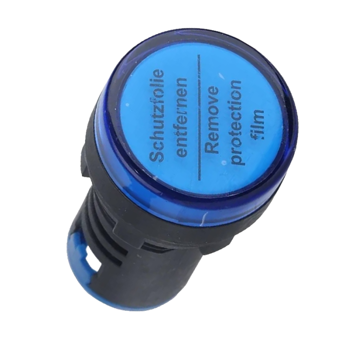 Індикатор світловий AD22-22DS, синій, Ø22, АС 230В, LED