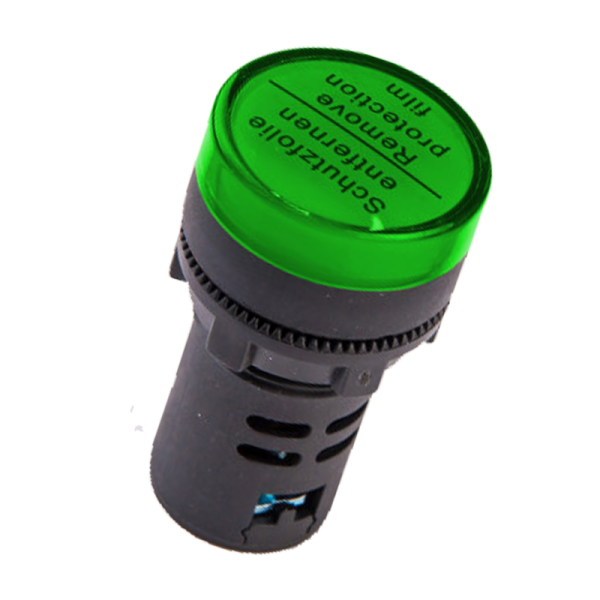 Індикатор світловий AD22-22DS, зелений, Ø22, АС 230В, LED