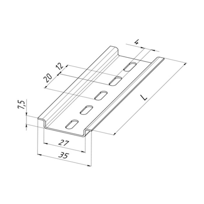 DIN-рейка DR101, 35x7,5 мм, 1м, 1мм