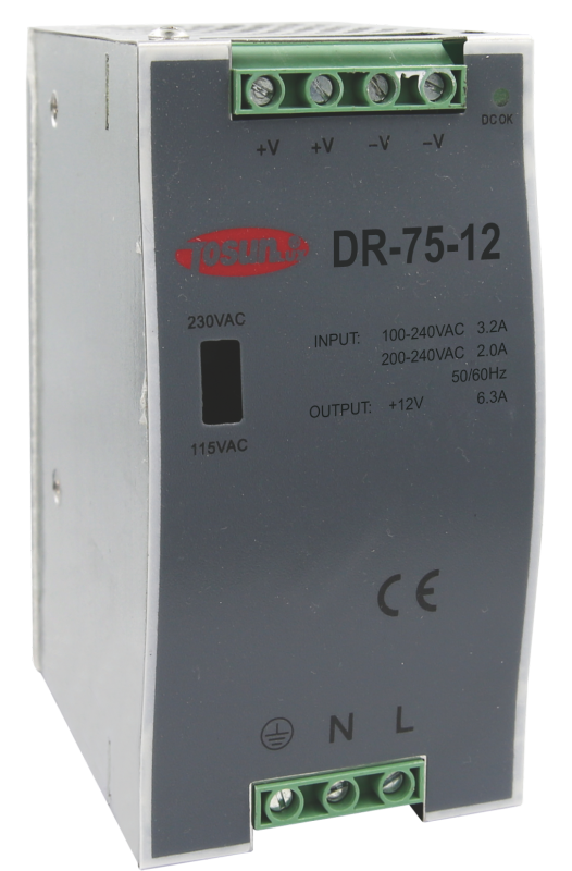 Блок живлення DR75-12, 12В, 6.3А