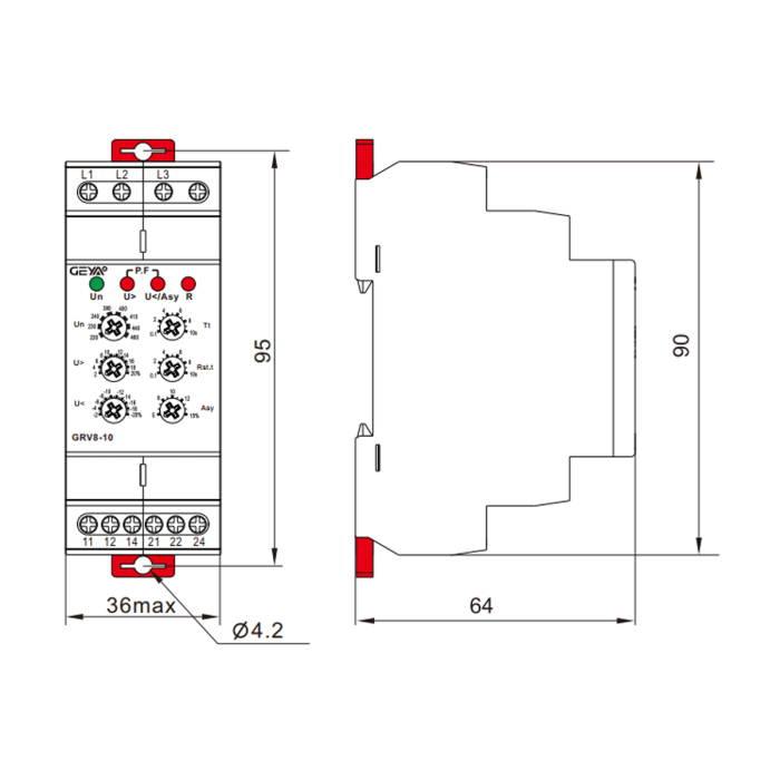 Трифазне реле контролю напруги TRV8-10/M265