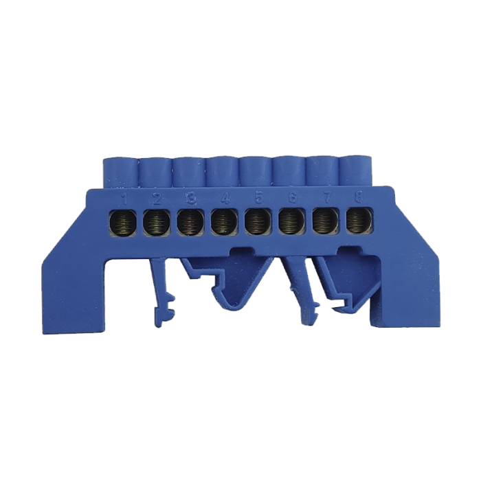 Шина нульова TS-0812K-03 на DIN-рейку, 100А, 8х12, 8 отв.
