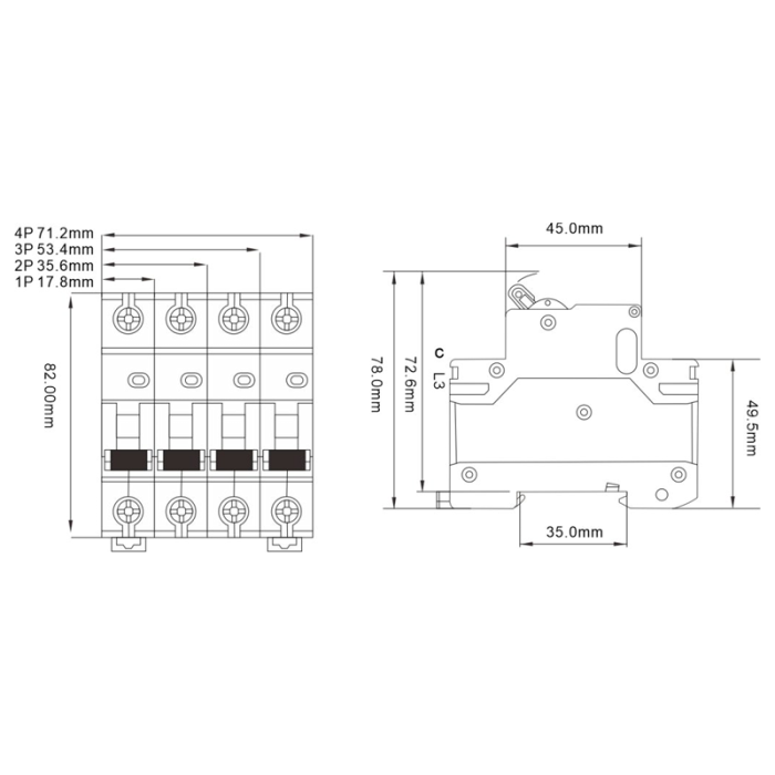 TSB5-63DC, 2P, 10А, 500В, 6кА