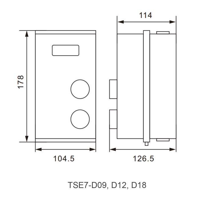 Пускач магнітний TSE7-D09, 9А (IP54) - метал.корпус з LED індикатором