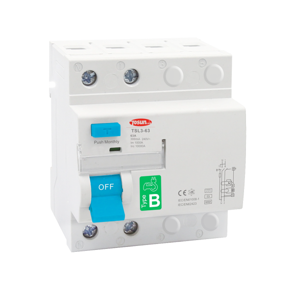TSL3-63B, 1P+N (2P), 40А, 30мА, тип B (A+AC+DC+F)