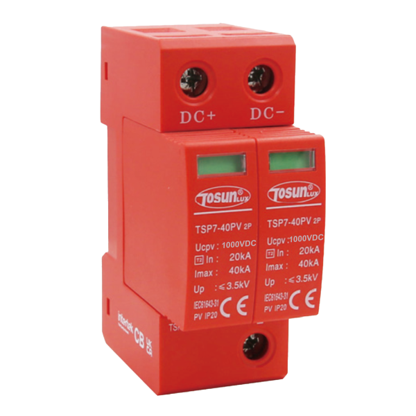 Обмежувач імпульсної перенапруги TSP7-40PV, 2P, 20-40kA, DC1000V