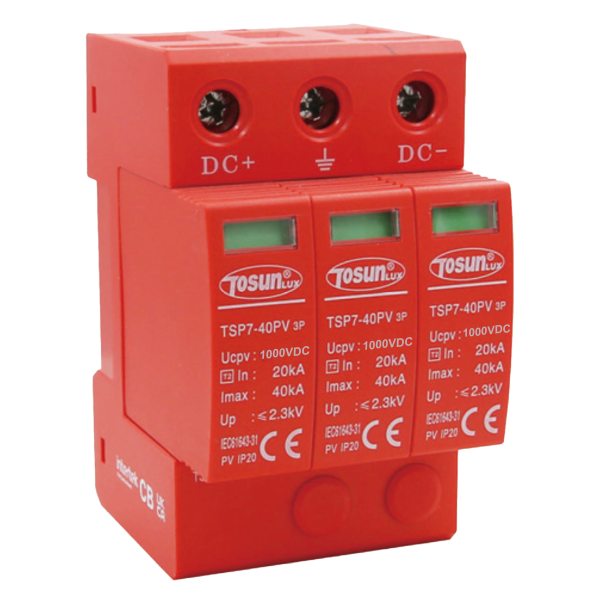 Обмежувач імпульсної перенапруги TSP7-40PV, 3P, 20-40kA, DC1000V