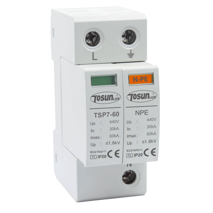 Обмежувач імпульсної перенапруги TSP7-60, 1P+NPE, 30-60kA, тип В, AC440V