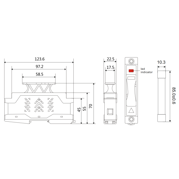 Тримач запобіжника TSPV-32BX, 1P