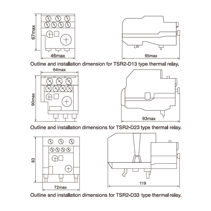 Реле електротеплове TSR2-D1307, 1.6А-2.5А  