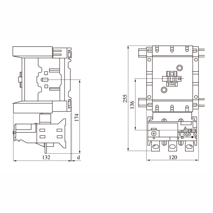Реле електротеплове TSR2-F5371, 132A-220A