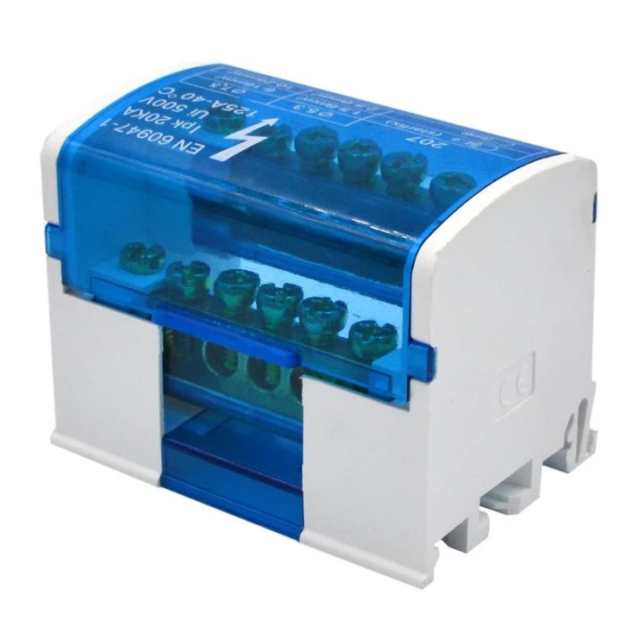 Шина нульова TTD-1, 2х7, 100А в корпусі з кришкою